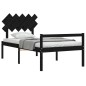 vidaXL Massivholzbett mit Kopfteil Schwarz 100x200 cm vidaXL Massivholzbett mit Kopfteil Schwarz 100x200 cm