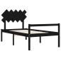 vidaXL Massivholzbett mit Kopfteil Schwarz 100x200 cm vidaXL Massivholzbett mit Kopfteil Schwarz 100x200 cm