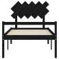 vidaXL Massivholzbett mit Kopfteil Schwarz 100x200 cm vidaXL Massivholzbett mit Kopfteil Schwarz 100x200 cm