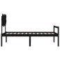 vidaXL Massivholzbett mit Kopfteil Schwarz 100x200 cm vidaXL Massivholzbett mit Kopfteil Schwarz 100x200 cm