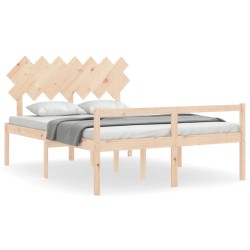 vidaXL Seniorenbett mit Kopfteil 140x200 cm Massivholz