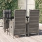 vidaXL 5-tlg. Garten-Essgruppe mit Kissen Schwarz und Grau Poly Rattan vidaXL 5-tlg. Garten-Essgruppe mit Kissen Schwarz und Grau Poly Rattan