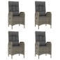 vidaXL 5-tlg. Garten-Essgruppe mit Kissen Schwarz und Grau Poly Rattan vidaXL 5-tlg. Garten-Essgruppe mit Kissen Schwarz und Grau Poly Rattan