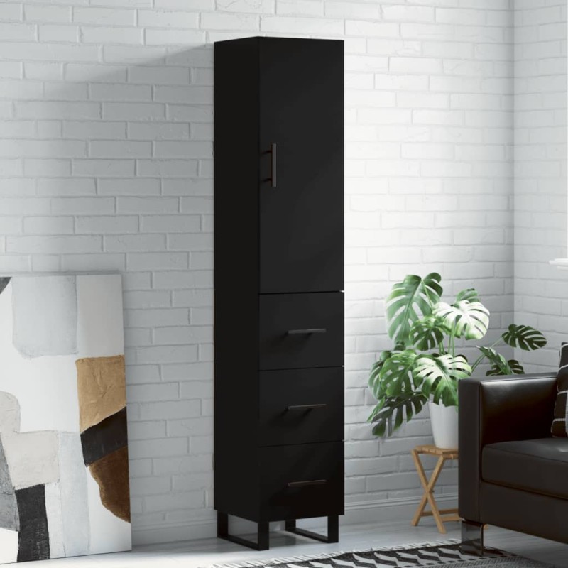 vidaXL Highboard Schwarz 34,5x34x180 cm Holzwerkstoff vidaXL Highboard Schwarz 34,5x34x180 cm Holzwerkstoff