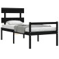 vidaXL Massivholzbett mit Kopfteil Schwarz 90x200 cm vidaXL Massivholzbett mit Kopfteil Schwarz 90x200 cm