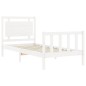 vidaXL Massivholzbett mit Kopfteil Weiß 90x200 cm vidaXL Massivholzbett mit Kopfteil Weiß 90x200 cm