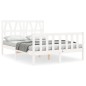 vidaXL Massivholzbett mit Kopfteil Weiß 140x190 cm vidaXL Massivholzbett mit Kopfteil Weiß 140x190 cm