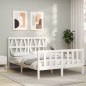 vidaXL Massivholzbett mit Kopfteil Weiß 140x190 cm vidaXL Massivholzbett mit Kopfteil Weiß 140x190 cm