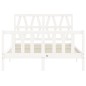 vidaXL Massivholzbett mit Kopfteil Weiß 140x190 cm vidaXL Massivholzbett mit Kopfteil Weiß 140x190 cm