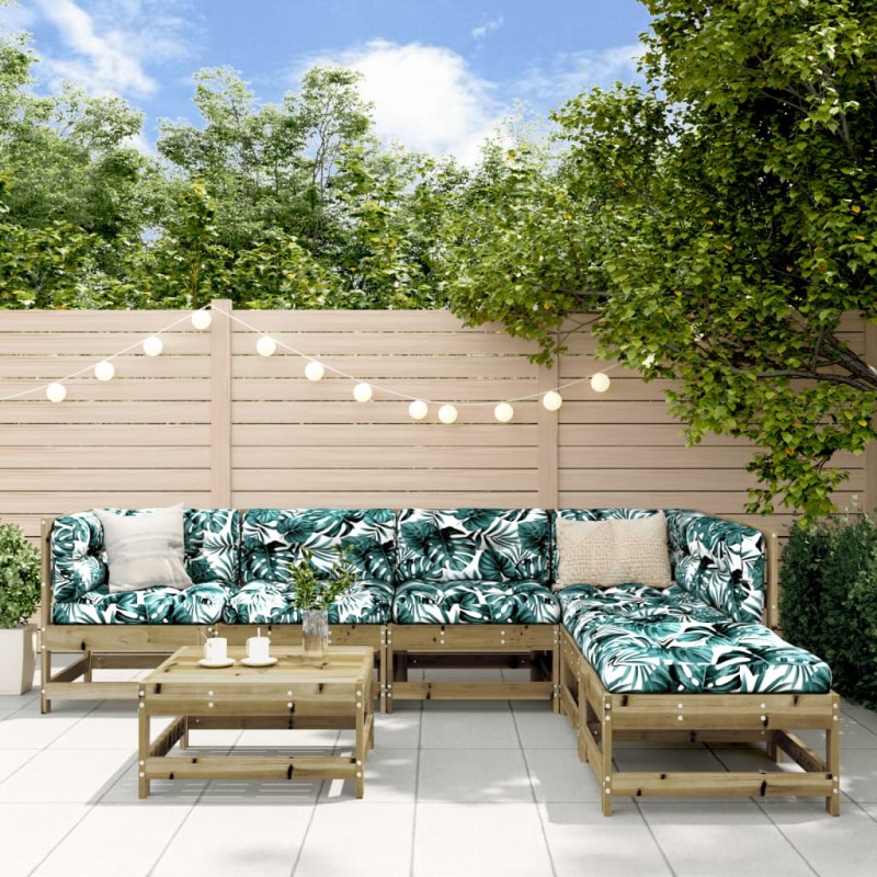vidaXL 7-tlg. Garten-Lounge-Set mit Kissen Imprägniertes Kiefernholz vidaXL 7-tlg. Garten-Lounge-Set mit Kissen Imprägniertes Kiefernholz