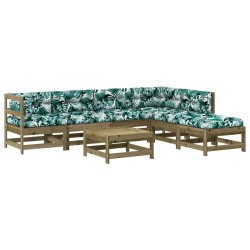 vidaXL 7-tlg. Garten-Lounge-Set mit Kissen Imprägniertes Kiefernholz