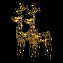 vidaXL Rentiere Weihnachtsdekoration 2 Stk. 60x16x100 cm Acryl