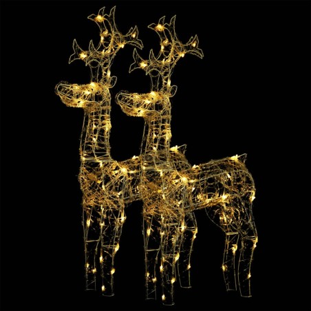 vidaXL Rentiere Weihnachtsdekoration 2 Stk. 60x16x100 cm Acryl