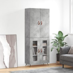 vidaXL Highboard Betongrau 69,5x34x180 cm Holzwerkstoff