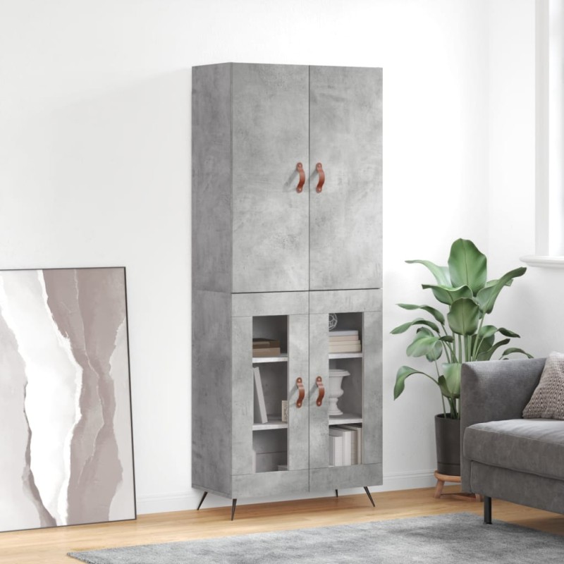 vidaXL Highboard Betongrau 69,5x34x180 cm Holzwerkstoff vidaXL Highboard Betongrau 69,5x34x180 cm Holzwerkstoff