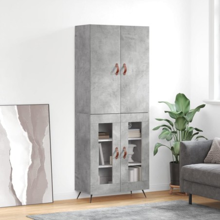 vidaXL Highboard Betongrau 69,5x34x180 cm Holzwerkstoff