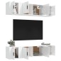 vidaXL 6-tlg. TV-Schrank-Set Hochglanz-Weiß Holzwerkstoff vidaXL 6-tlg. TV-Schrank-Set Hochglanz-Weiß Holzwerkstoff
