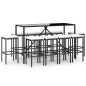 vidaXL 11-tlg. Gartenbar-Set mit Kissen Schwarz Poly Rattan vidaXL 11-tlg. Gartenbar-Set mit Kissen Schwarz Poly Rattan