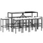 vidaXL 11-tlg. Gartenbar-Set mit Kissen Schwarz Poly Rattan vidaXL 11-tlg. Gartenbar-Set mit Kissen Schwarz Poly Rattan