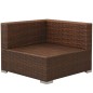 3-tlg. Garten-Lounge-Set mit Auflagen Poly Rattan Braun 3-tlg. Garten-Lounge-Set mit Auflagen Poly Rattan Braun