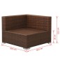 3-tlg. Garten-Lounge-Set mit Auflagen Poly Rattan Braun 3-tlg. Garten-Lounge-Set mit Auflagen Poly Rattan Braun