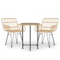 vidaXL 3-tlg. Garten-Essgruppe Poly Rattan vidaXL 3-tlg. Garten-Essgruppe Poly Rattan