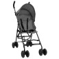 Kinderwagen Hellgrau und Schwarz Stahl Kinderwagen Hellgrau und Schwarz Stahl