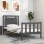 vidaXL Bettgestell mit Kopfteil Grau 90x190 cm Massivholz vidaXL Bettgestell mit Kopfteil Grau 90x190 cm Massivholz