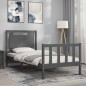 vidaXL Bettgestell mit Kopfteil Grau 90x190 cm Massivholz vidaXL Bettgestell mit Kopfteil Grau 90x190 cm Massivholz