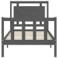 vidaXL Bettgestell mit Kopfteil Grau 90x190 cm Massivholz vidaXL Bettgestell mit Kopfteil Grau 90x190 cm Massivholz