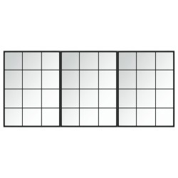 vidaXL Wandspiegel 3 Stk. Schwarz 80x60 cm Metall