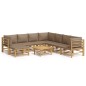 vidaXL 9-tlg. Garten-Lounge-Set mit Kissen Taupe Bambus vidaXL 9-tlg. Garten-Lounge-Set mit Kissen Taupe Bambus