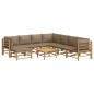 vidaXL 9-tlg. Garten-Lounge-Set mit Kissen Taupe Bambus vidaXL 9-tlg. Garten-Lounge-Set mit Kissen Taupe Bambus