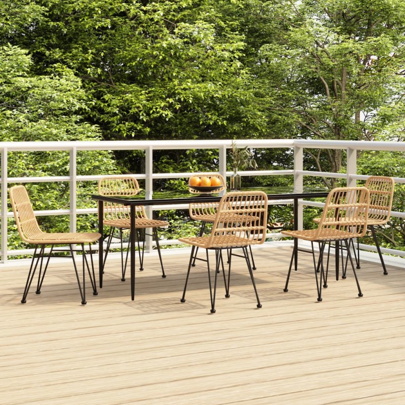 vidaXL 7-tlg. Garten-Essgruppe Poly Rattan vidaXL 7-tlg. Garten-Essgruppe Poly Rattan