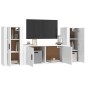 vidaXL 3-tlg. TV-Schrank-Set Hochglanz-Weiß Holzwerkstoff vidaXL 3-tlg. TV-Schrank-Set Hochglanz-Weiß Holzwerkstoff
