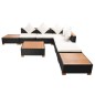 8-tlg. Garten-Lounge-Set mit Auflagen Poly Rattan Schwarz 8-tlg. Garten-Lounge-Set mit Auflagen Poly Rattan Schwarz