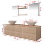 vidaXL 7-tlg. Badmöbel und Waschbecken Set Beige vidaXL 7-tlg. Badmöbel und Waschbecken Set Beige