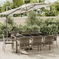 vidaXL 9-tlg. Garten-Essgruppe mit Kissen Grau Poly Rattan vidaXL 9-tlg. Garten-Essgruppe mit Kissen Grau Poly Rattan