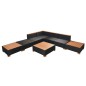 8-tlg. Garten-Lounge-Set mit Auflagen Poly Rattan Schwarz 8-tlg. Garten-Lounge-Set mit Auflagen Poly Rattan Schwarz