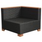 8-tlg. Garten-Lounge-Set mit Auflagen Poly Rattan Schwarz 8-tlg. Garten-Lounge-Set mit Auflagen Poly Rattan Schwarz