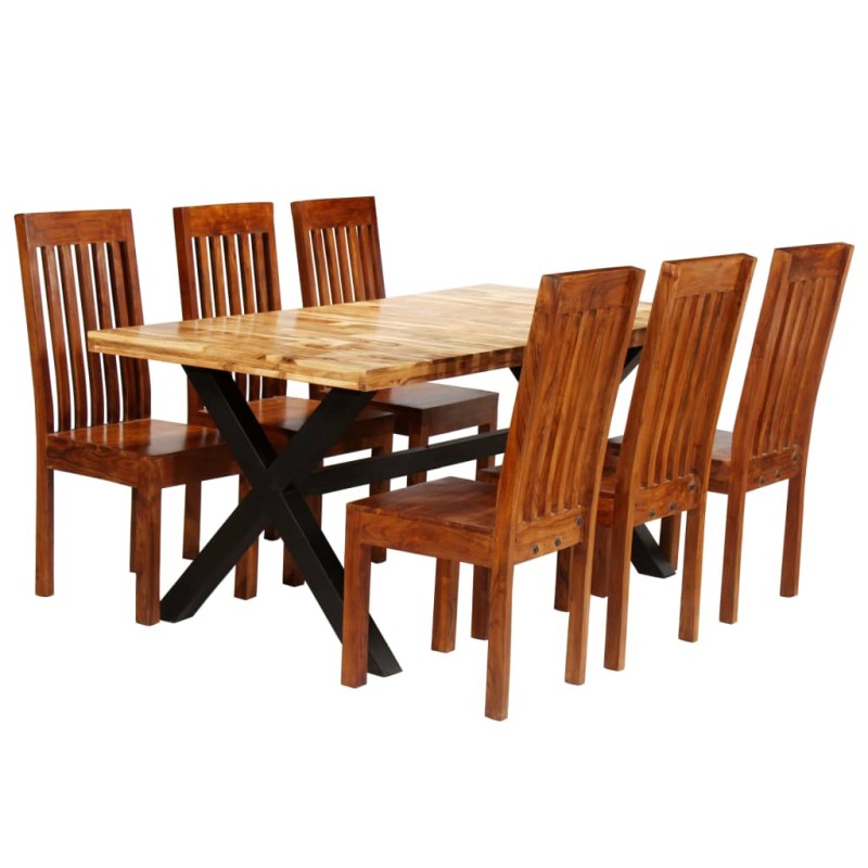vidaXL Essgruppe 7-tlg. Akazien- und Mangoholz Massiv vidaXL Essgruppe 7-tlg. Akazien- und Mangoholz Massiv