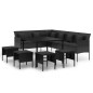 vidaXL 6-tlg. Garten-Essgruppe mit Kissen Schwarz Poly Rattan vidaXL 6-tlg. Garten-Essgruppe mit Kissen Schwarz Poly Rattan