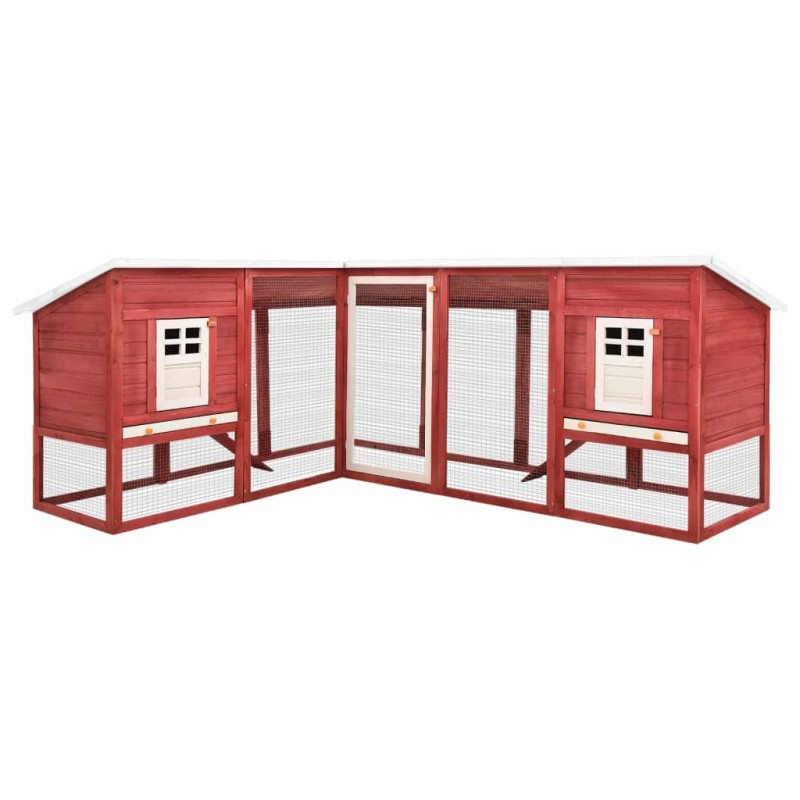 vidaXL Kaninchenstall mit Freilauf Rot und Weiß Tanne Massivholz vidaXL Kaninchenstall mit Freilauf Rot und Weiß Tanne Massivholz
