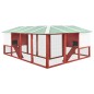 vidaXL Kaninchenstall mit Freilauf Rot und Weiß Tanne Massivholz vidaXL Kaninchenstall mit Freilauf Rot und Weiß Tanne Massivholz