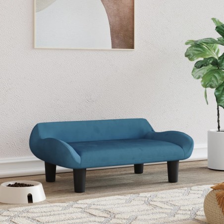vidaXL Hundebett Blau 70x40x24 cm Samt