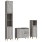 vidaXL 3-tlg. Badmöbel-Set Grau Sonoma Holzwerkstoff vidaXL 3-tlg. Badmöbel-Set Grau Sonoma Holzwerkstoff