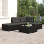 vidaXL 4-tlg. Garten-Lounge-Set mit Kissen Schwarz Poly Rattan vidaXL 4-tlg. Garten-Lounge-Set mit Kissen Schwarz Poly Rattan