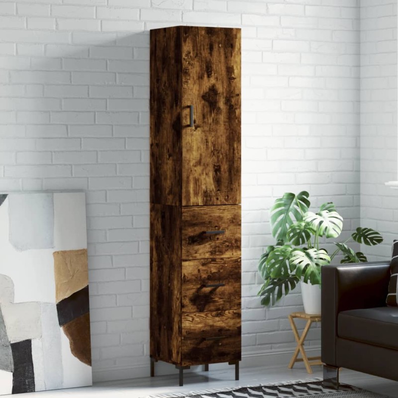 vidaXL Highboard Räuchereiche 34,5x34x180 cm Holzwerkstoff vidaXL Highboard Räuchereiche 34,5x34x180 cm Holzwerkstoff