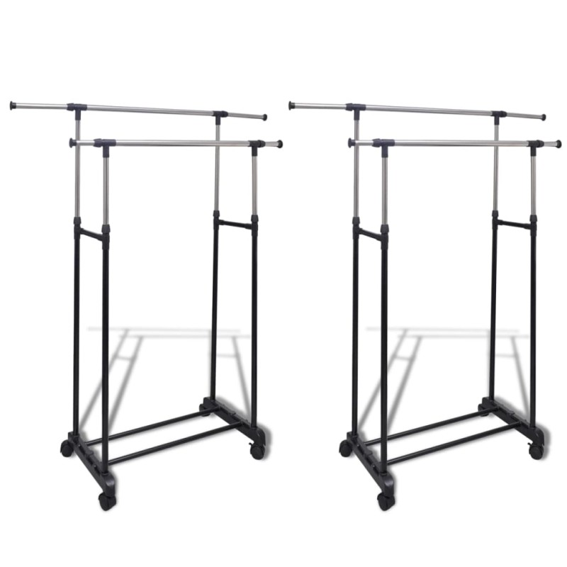 vidaXL Verstellbare Kleiderständer 2 Stk. 2 Kleiderstangen vidaXL Verstellbare Kleiderständer 2 Stk. 2 Kleiderstangen