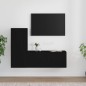 vidaXL 2-tlg. TV-Schrank-Set Schwarz Holzwerkstoff vidaXL 2-tlg. TV-Schrank-Set Schwarz Holzwerkstoff